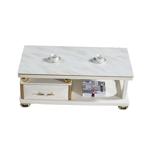 خفف من الزجاج الصغيرة جولة طويل القامة طاولة جانبية الحديثة الأبيض للبيع - Product Image 5