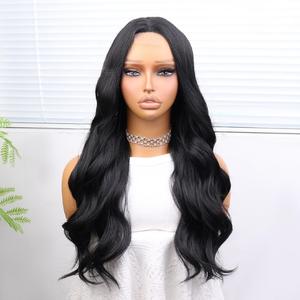 Peluca Larga Rizada al por Mayor con Fibra 100% Resistente al Calor, Peluca <span class=keywords><strong>de</strong></span> Encaje en Forma <span class=keywords><strong>de</strong></span> U con Ondas Grandes y Efecto Ondulado - Product Image 3