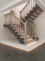 Escalier flottant d'intérieur standard australien pour le plancher de balustrade en verre de grenier de villa Escalier en cascade avec le matériel en bois