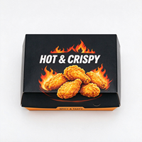 Boîte alimentaire jetable en carton, boîte à gâteau avec fenêtre et poignée, boîte à frites, boîte à ailes de poulet chaudes