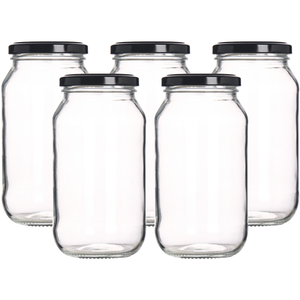 Tarro de cristal transparente de boca ancha de 100-500ml con tapa de metal para almacenamiento de alimentos con miel o encurtidos - Product Image 3
