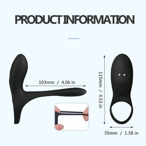 Anneau pénien télécommandé stimulateur de clitoris vagin érection longue durée jouets sexuels pour adultes vibrateur de pénis pour jouets sexuels anaux - Product Image 4