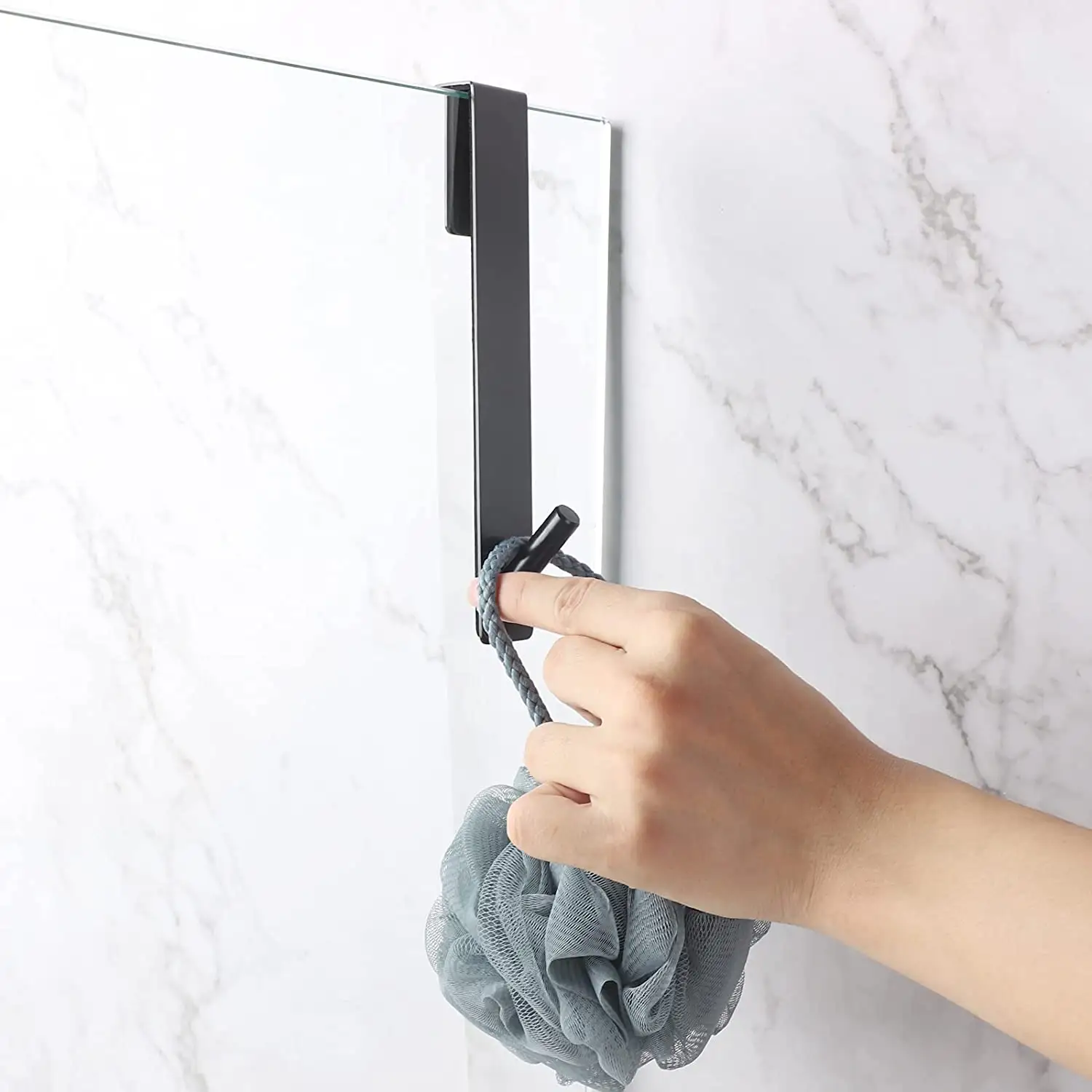 Crochets de porte de douche modernes, crochet de porte en verre étendu crochet de bain d'éponge de peignoir pour cadre de salle de bains, porte en verre