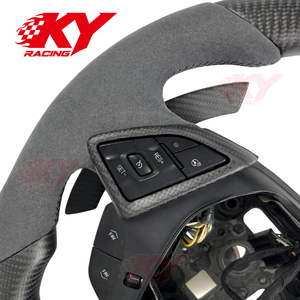 Volant sport personnalisé à dessus plat en fibre de carbone mate pour Chevrolet Chevy Camaro SS RS Coupé ZL1 LT1 LT 1LE C7 C8 - Product Image 2