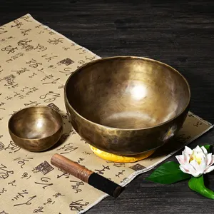 成功仿古手工藏式歌唱碗黄铜带坐垫批发商Bol Tibtain佛教共鸣歌唱碗
