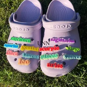 Incandescente astrologia segno zodiacale zoccoli scarpe ciondoli per il commercio all'ingrosso oroscopo zodiacale intasare fascino per regalo strass Charm zodiacali