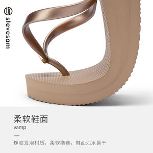 Tongs d'été pour femmes en EVA personnalisées OEM, légères, à talons hauts, avec logo imprimé et semelle antidérapante - Product Image 2