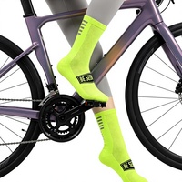 Chaussettes de cyclisme réfléchissantes avec logo, mi-mollet, sécurité nocturne, chaussettes de sport pour le vélo