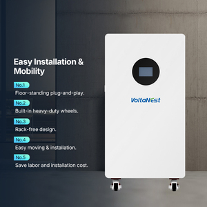 Batterie de stockage d'énergie mobile résidentielle VoltaNest avec BMS intelligent intégré 51,2V 280Ah 15kWh LiFePO4, télécommande - Product Image 4