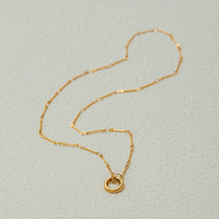 Collier personnalisé en acier inoxydable 316L avec fermoir à ressort, plaqué or 18 carats, maillons trombone et perles pour femme