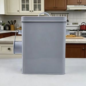 Bocal de rangement en fer pour cuisine, cuillère, riz, détergent pour animaux, nourriture pour <span class=keywords><strong>chat</strong></span>/chien/oiseau, capacité 4,1-5L, design moderne, compatible lave-vaisselle - Product Image 2