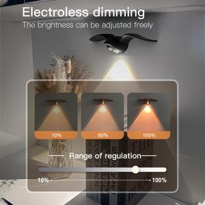 Lámpara de Pared con Sensor de Movimiento, Luz Nocturna Recargable a Batería, Impermeable, con Forma de Gaviota, Luz LED Regulable - Product Image 5