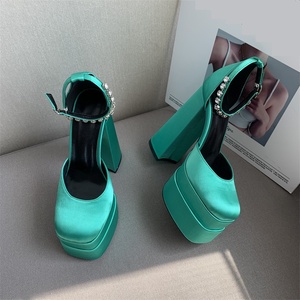 Tacones Mujer 2025 Pumps Sexy Platform Sandals Party Block Heel <b>Shoes</b> Ladies 14CM High Heels for Women - Product Image 3