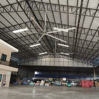 Ventilateur de plafond industriel HVLS Qixiang à haut débit d'air (8-24 pieds) avec 5 pales en alliage d'aluminium et commande tactile pour mosquées et églises