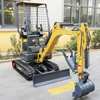 Mini-excavatrice hydraulique EACHAN Euro 5 Diesel 1,8 tonne, micro-pelle à chenilles en caoutchouc tout-terrain pour jardin, petite pelle à queue zéro