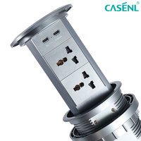 Prise multiple escamotable dissimulée pour table, fabricant de meubles avec chargement sans fil anti-pincement OEM