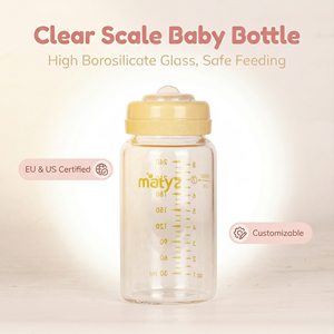 Boca ancha 240ml 8oz Botella de almacenamiento de leche 8oz Colección de leche Botella de vidrio Grado alimenticio - Product Image 2
