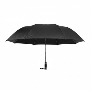Ombrello tascabile smart nero da 49,5 pollici, 48 pezzi/cartone, materiale 190T, 8 stecche, controllo semiautomatico, pieghevole in tre parti - Product Image 4
