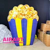 Rangez le ballon gonflable de pop-corn de décoration extérieure pour la publicité, accessoires gonflables géants de boîte de pop-corn
