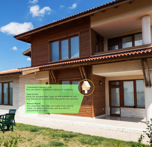 Vente en gros de pièges à abeilles de charpentier écologiques personnalisés Piège à abeilles en bois de style église en bois naturel pour l'extérieur Technique polie - Product Image 5