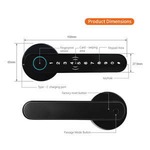 ยูเฟิง ไมชิ สมาร์ทล็อค ลายนิ้วมือ กึ่งอัตโนมัติ รุ่น DYST11-E ขนาด 65 มม. x 150 มม. กุญแจล็อคประตูแบบไร้กุญแจ - Product Image 1
