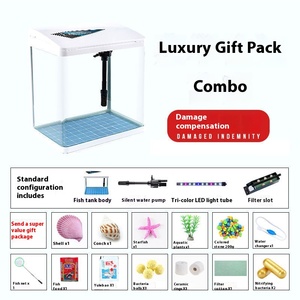 Petit réservoir de poissons rouges auto-circulant 220V Rectangle <span class=keywords><strong>Aquarium</strong></span> <span class=keywords><strong>Aquarium</strong></span> de bureau écologique pour usage domestique sans eau - Product Image 4