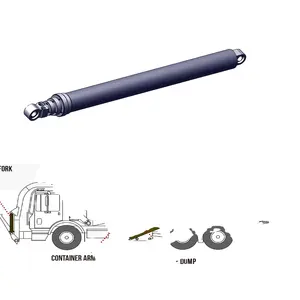 Cylindre hydraulique télescopique à Double effet à quatre étages utilisé pour camion à ordures