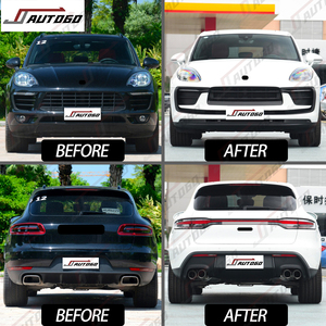 Kit carrosserie pour <span class=keywords><strong>Porsche</strong></span> <span class=keywords><strong>Macan</strong></span> 14-18, mise à niveau vers le modèle 2020, matériau PP+ABS, pare-chocs avant et arrière, phares, feux arrière, diffuseur, coffre, porte arrière - Product Image 2