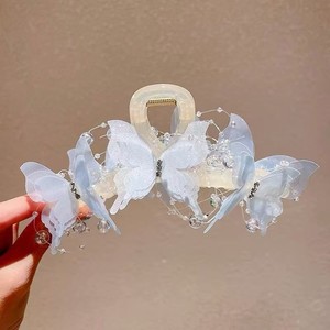 Pinzas de Pelo Grandes de Tela con Mariposas de Madera y Diamantes de Imitación de Alta Gama Qianjin, Dulces Accesorios para el Cabello para Niñas, Venta al por Mayor para Halloween - Product Image 3
