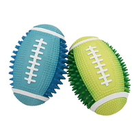 Jouet de rugby en latex durable et vocalisant pour chiens, design classique de dessin animé, aide à mâcher et convient aux activités de plein air