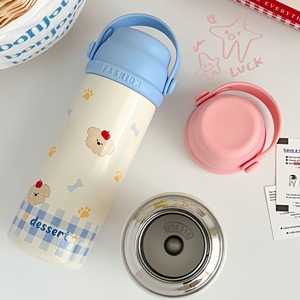 Cartoon Straight Drink <b>Cup</b> Stainless Steel 316 Vacuum Insulated Travel Thermos With <b>Tea</b> Strainer <b>Large</b> Capacity - Product Image 3