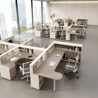Poste de travail modulaire en L avec écran perforé, bureau pour employés avec gestion des câbles et armoire de rangement latérale