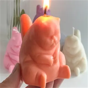 Оптовая продажа ароматизированных свечей, роскошные креативные свечи из соевого воска с мультяшным котом для рождественского декора