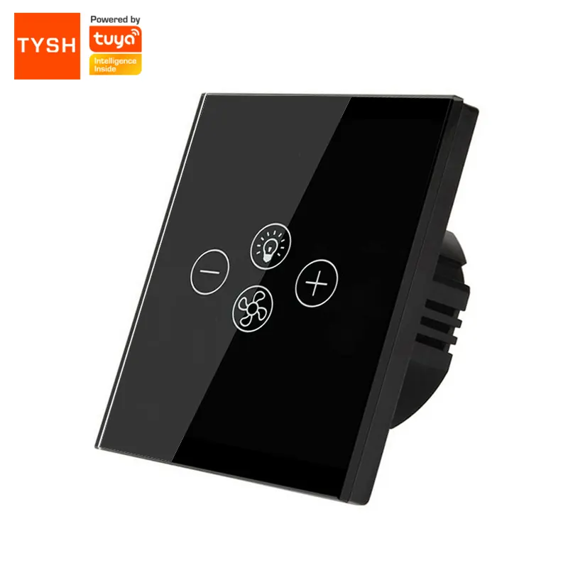 Tysh Real-Time Status Displays Wifi Controle Smart Dimmer Glas Panel Fan Schakelaar