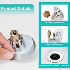 <b>Bathroom</b> Drain Stopper Sink <b>Plug</b> for 1.04"-1.97" Basin Drain Holes, Universal 2 in 1 Pop up <b>Bathroom</b> Sink Drain Strainer Stopper - Product Image 5