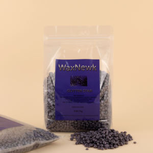 WaxNewK Glitter Star 1kg 2.2LB Bean de <span class=keywords><strong>cire</strong></span> dépilatoire basse température viscosité sans colophane <span class=keywords><strong>cire</strong></span> sans papier avec dioxyde de titane - Product Image 3