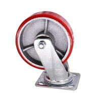 Roue pivotante à plaque robuste de 4 pouces PU sur roulette industrielle en fonte pour l'industrie des chariots