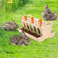 Mangeoire à foin pour animaux de compagnie distributeur de nourriture pour cochon d'Inde lapin mangeoire amovible en bois massif pour lapin