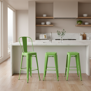 Tabouret de bar moderne en métal, chaise haute de bar, chaise de bar rouge en fer, chaises industrielles, tabouret pouvant être transformé en table - Product Image 5