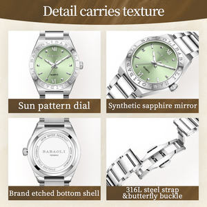 BABAOLI <span class=keywords><strong>2025</strong></span>女性用ステンレスクォーツ時計カスタムロゴビジネス防水シンプルアンティークスタイルコインタイプ女性用男性 - Product Image 2