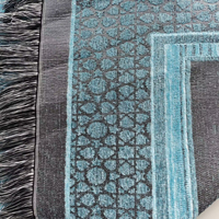 Tapis de prière en chenille polyester personnalisable en gros, fabriqué à la machine, lavable, de haute qualité, tapis islamique pour les voyages et la maison