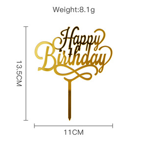 Decorazioni per Torte in Acrilico Ecologiche e Riutilizzabili 'Buon Compleanno', Accessori per Pasticceria all'Ingrosso - Product Image 5