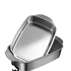 Stainless Steel Square Grill <b>Pan</b> 56cm Commercial Grade For Induction Cookers And Hot Pots - Product Image 3