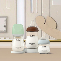 Ensemble de biberons en verre pour nourrissons 80ml/160ml avec fonction anti-colique et sans BPA, produits pour bébés incluant le bouchon