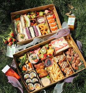 صندوق نزهة من الورق المقوى للبيع بالجملة، علبة غداء يمكن التخلص منها وصديقة للبيئة، صندوق طعام قابل لإعادة التدوير، علبة تغليف للوجبات والسوشي - Product Image 2