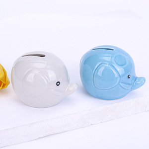 Nhà máy trực tiếp cung cấp sáng tạo dễ thương con voi nhỏ gốm Heo đất Bạc tiền ngân hàng lưu trữ tiền xu đồ trang trí nhà trẻ em - Product Image 2