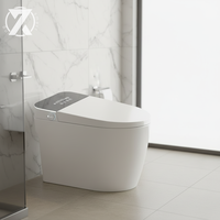 WC intelligent de luxe 110V, réservoir dissimulé, cuvette à chasse automatique par capteur, siège chauffant, céramique, télécommande incluse, siphon en S, montage au sol