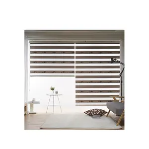 Persianas enrollables de doble cebra, cortinas enrollables simples y lujosas de estilo alto, tamaño personalizado