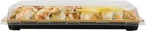 Disposable Clear Lid PS+OPS Sushi Packaging Box Stackable Design 800 Sets Pack for Sushi & Hamburger - Product Image 3