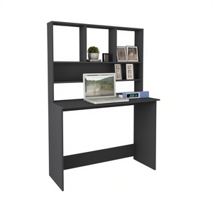 Scrivania per computer con ripiani 43,3x17,7x61,8 pollici, in legno ingegnerizzato, grigio, mobili per ufficio domestico - Product Image 1